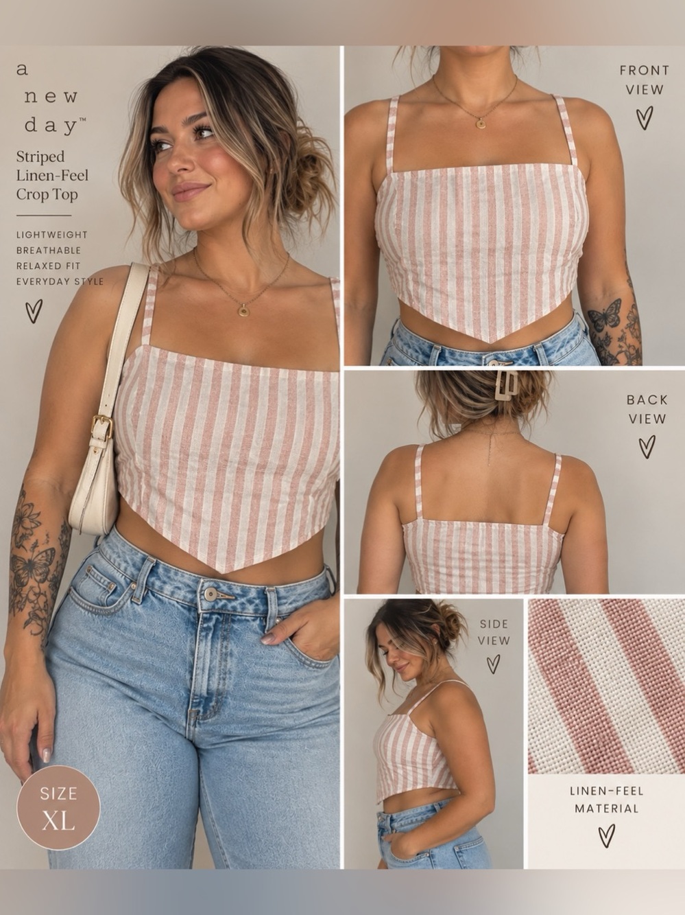 Target brand crop tie back top
